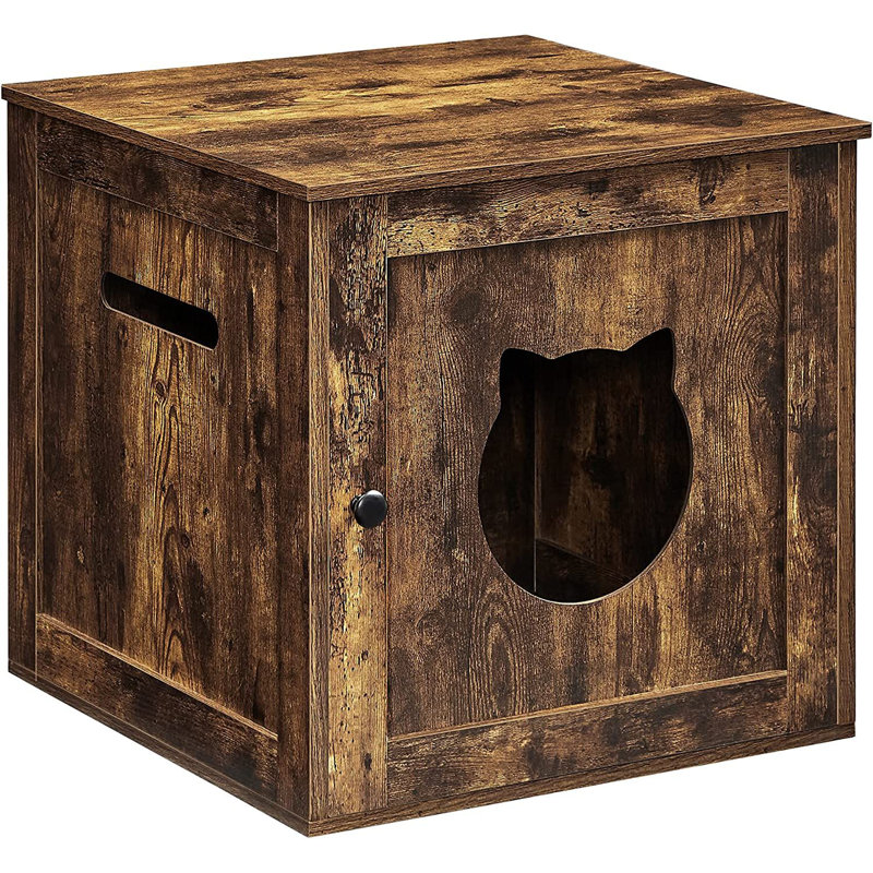 Tucker Murphy Pet Cat Litter Box Furniture Hidden Litter Box Enclosure Cabinet With Single Door Indoor Cat House End Table Nightstand Wayfair